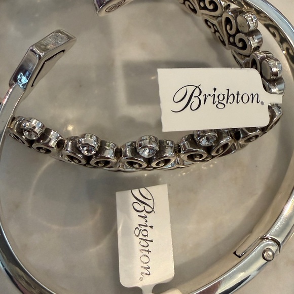 Brighton Jewelry - Brighton Silver Bracelet Set with Swirl and Gem Accents-2 bracelets included